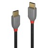 USB Kabelis - LINDY Anthra Line USB 2.0 Type C Laidas M/M, 60W PD, 2 m, Juodas