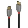 USB Kabelis - LINDY Anthra Line USB 2.0 Type C Laidas M/M, 60W PD, 3 m, Juodas