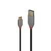 Adapteris - LINDY Anthra Line USB 3.2 Type C į A Adapterio Laidas, 10Gbps, 0.15 m, Juodas