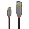 Adapteris - LINDY Anthra Line USB 3.2 Type C į A Adapterio Laidas, 10Gbps, 0.15 m, Juodas