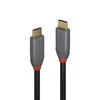 USB Kabelis - LINDY Anthra Line USB 3.2 Type C Laidas, M/M, 20Gbps, 100W PD, 0.5 m, Juodas