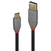 USB Kabelis - LINDY Anthra Line USB 3.2 Type A į C Laidas M/M, 10Gbps, 1.5 m, Juodas
