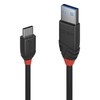 USB Kabelis - LINDY Juodas Line USB 3.2 Type A į C Laidas M/M, 10Gbps, 1 m, Juodas