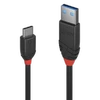 USB Kabelis - LINDY Juodas Line USB 3.2 Type A į C Laidas M/M, 10Gbps, 1 m, Juodas