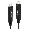 USB Kabelis - LINDY Šviesolaidinis Hibridinis USB Type C Laidas, Garso / Vaizdo, 3840x2160, 60Hz, 15 m, Juodas