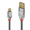 USB Kabelis - LINDY Cromo Line USB 2.0 Tipo A į Micro-B Laidas, M/M, 480Mbps, 3 m, Pilkas
