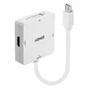 Adapteris - LINDY Mini DisplayPort 1.2 į HDMI, VGA ir DVI-D Aktyvus Adapteris Konverteris, 3840x2160 30Hz, Baltas