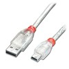 USB Laidas - LINDY USB 2.0 Type A į Mini-B Laidas M/M, 0.2 m, Skaidrus