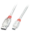 USB Kabelis - LINDY USB 2.0 Type A į Mini-B Laidas, M/M, Didelės Spartos, 1 m, Skaidrus