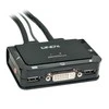Lindy KVM Jungiklis - 2 Port DVI-D USB 2.0 Garso KVM 1920x1200@60Hz