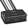 Lindy KVM Perjungiklis - 2 Uostų DisplayPort 1.2 KVM Perjungiklis 4096x2160@60Hz USB 2.0 ir Garso