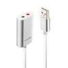 Garso Adapteris - LINDY USB Tipo A Ausinių Mikrofono Adapteris, Baltas