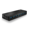USB Hub - LINDY 7 Jungčių USB 3.0 Hub, BC 1.2 Krovimas, Juodas