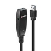 USB Prailginimo Laidas - LINDY USB 3.0 Aktyvus Prailginimo Laidas, 5 Gbps, Type A M/F, 15 m, Juodas