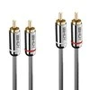 Garso Kabelis - LINDY Cromo Line Dual Phono Garso Kabelis, M/M, 5 m, Antracito Spalva