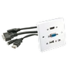 AV Sieninė Plokštė - LINDY Sieninė Plokštė VGA/HDMI/USB/3.5mm Stereo 86x86mm Balta