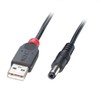 USB Kabelis - LINDY USB 2.0 Type A į 5.5mm DC Laidas, 1.5 m, Juodas