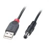 USB Kabelis - LINDY USB 2.0 Type A į 5.5mm DC Laidas, 1.5 m, Juodas