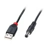 USB Kabelis - LINDY USB 2.0 Type A į 5.5mm DC Laidas, 1.5 m, Juodas