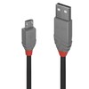 USB Kabelis - LINDY Anthra Line USB 2.0 Tipo A į Micro-B Laidas, M/M, 480Mbps, 0.5 m, Pilkas