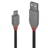 USB Kabelis - LINDY Anthra Line USB 2.0 Tipo A į Micro-B Laidas, M/M, 480Mbps, 0.5 m, Pilkas