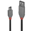 USB Kabelis - LINDY Anthra Line USB 2.0 Type A į Mini-B Laidas, M/M, 480Mbps, 0.5 m, Juodas