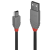 USB Kabelis - LINDY Anthra Line USB 2.0 Type A į Mini-B Laidas, M/M, 480Mbps, 0.5 m, Juodas