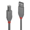 USB Kabelis - LINDY Anthra Line USB 2.0 Type A į B Laidas M/M, 5 m, Pilkas