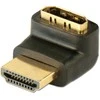 Adapteris - LINDY HDMI F/M Adapteris, 90° Dešinysis Kampas, 4K, 60Hz, 18Gb/s, Juodas