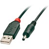 USB Kabelis - LINDY USB 2.0 Type A į 2.5 mm DC Laidas, 1.5 m, Juodas