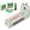 USB Priedas - LINDY USB A Prievado Blokatorius 4 vnt. + Raktas, 55x19x12mm, Žalias
