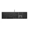 Klaviatūra LMP Large Font Klaviatūra su USB jungtimi 110 keys su laidu USB klaviatūra with 2x USB and aluminum upper cover - German - space pilka