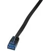 LOGILINK CF2093U LOGILINK - Komutacinis kabelis Flat Cat.6 U/UTP SlimLine juodas 10m