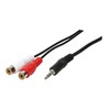 LogiLink Audiokabel 1x 3,5 mm -> 2x Cinch St/Bu 0,20 m bk