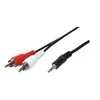 LogiLink Lizdas kabelis 3,5 mm - RCA (Cinch) x2 1,5 m juodas (CA1042)