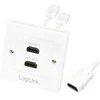 Logilink HDMI sieninė plokštė AH0015 2 x HDMI lizdas, HDMI sieninė plokštė, 1 X HDMI lizdas
