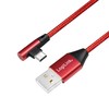 LOGILINK CU0146 LOGILINK – USB 2.0 kabelis USB-A kištukas iki USB-C (90 kampu) kištukas, raudonas, 1 m