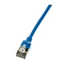 LogiLink Slim U/FTP - 1.5 m - Cat6a - U/FTP (STP) - RJ-45 - RJ-45 - Mėlyna