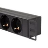 LogiLink PDU8C02 19 PDU 8x CEE 7/3 lizdas + 2 x USB, su apsauga nuo perkrovos