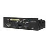 LOGILINK multifunction front panel 5.25inch with 6-way card reader juodas