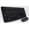 Klaviatūra ir pelė Kit Logitech MK120, su laidu, USB, QWERTZ, Juodas, Pelė Included