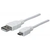 Manhattan 324069 USB kabelis 1,8 m 2.0 USB A Micro-USB B Balta