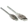 StarTech Intracom MANHATTAN didelės spartos USB įrenginio kabelis 3m sidabrinis USB 2.0 Standard-A male to USB 2.0 Standard-B male Palaiko greitį iki 480 Mbps