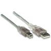 StarTech Intracom MANHATTAN didelės spartos USB įrenginio kabelis 3m sidabrinis USB 2.0 Standard-A male to USB 2.0 Standard-B male Palaiko greitį iki 480 Mbps