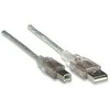 StarTech Intracom MANHATTAN didelės spartos USB įrenginio kabelis 3m sidabrinis USB 2.0 Standard-A male to USB 2.0 Standard-B male Palaiko greitį iki 480 Mbps