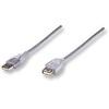 StarTech Intracom MANHATTAN didelės spartos USB prailginimo kabelis 3m sidabrinis USB Standartinis-A kištukas-USB Standard-A moteriškas Greitis iki 480 Mbps