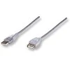 StarTech Intracom MANHATTAN didelės spartos USB prailginimo kabelis 3m sidabrinis USB Standartinis-A kištukas-USB Standard-A moteriškas Greitis iki 480 Mbps