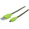 Manhattan MH 352765 USB 2.0 kab. A male to Micro B male USB Juodas/Žalias Braided 1.8m