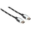 MANHATTAN Braided High Speed HDMI Cable with Ethernet HEC, ARC, 3D, 4K, HDMI Male to Male, Shielded, 0.5 m, Juodas/Baltas, 354745
