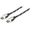 MANHATTAN Braided High Speed HDMI Cable with Ethernet HEC, ARC, 3D, 4K, HDMI Male to Male, Shielded, 0.5 m, Juodas/Baltas, 354745